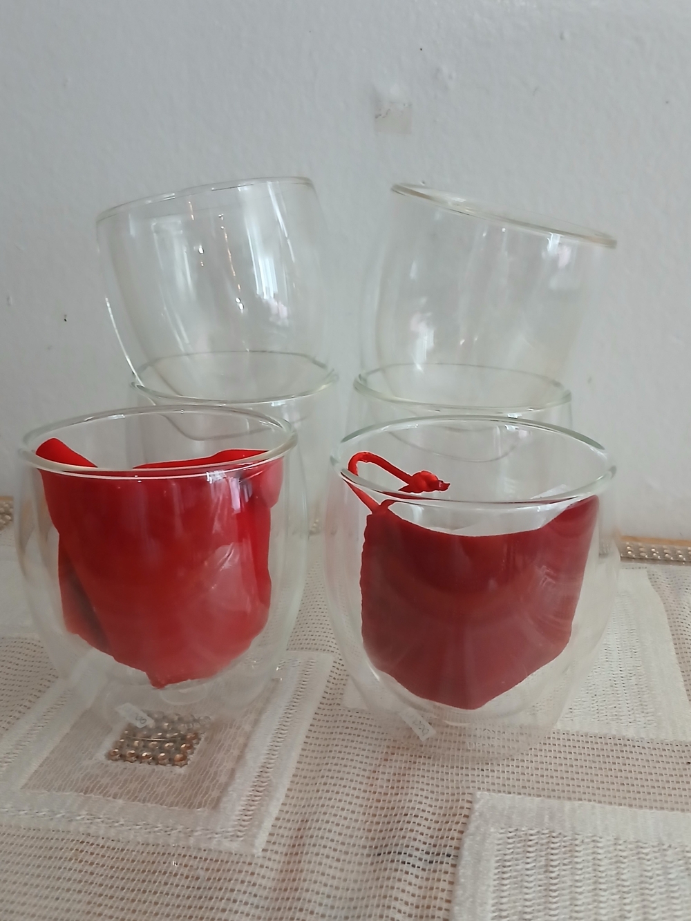 Bodum Double Wall Thermal Insulated Glasses Lot of Six 8oz Coffee Tea Glass